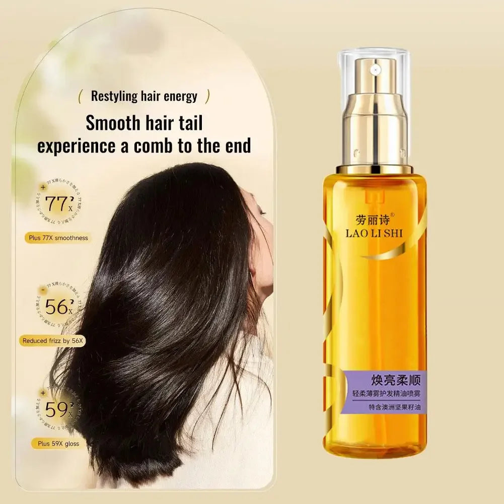 1/2/3PCS Shine Hair Serum for Dry Hair,Lightweight Hair Oil Hydrating Mist For Split Ends, Frizzy Hair & Flyaways,Hair Oil Spray Peaceful Pleasures Health and Wellness