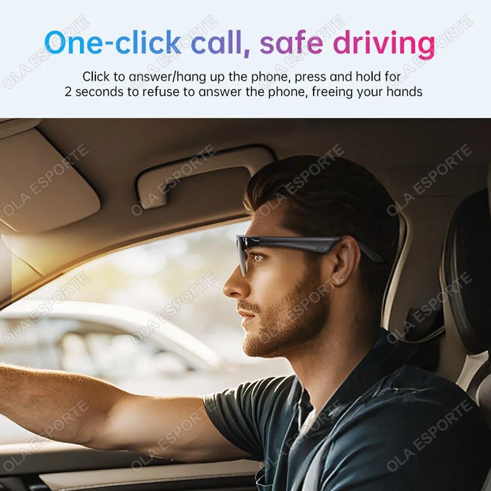 New Camera Control Smart Glasses Music Sunglasses Headphones Wireless Bluetooth Call Headset HIFI Audio glasses For Android IOS Peaceful Pleasures Health and Wellness