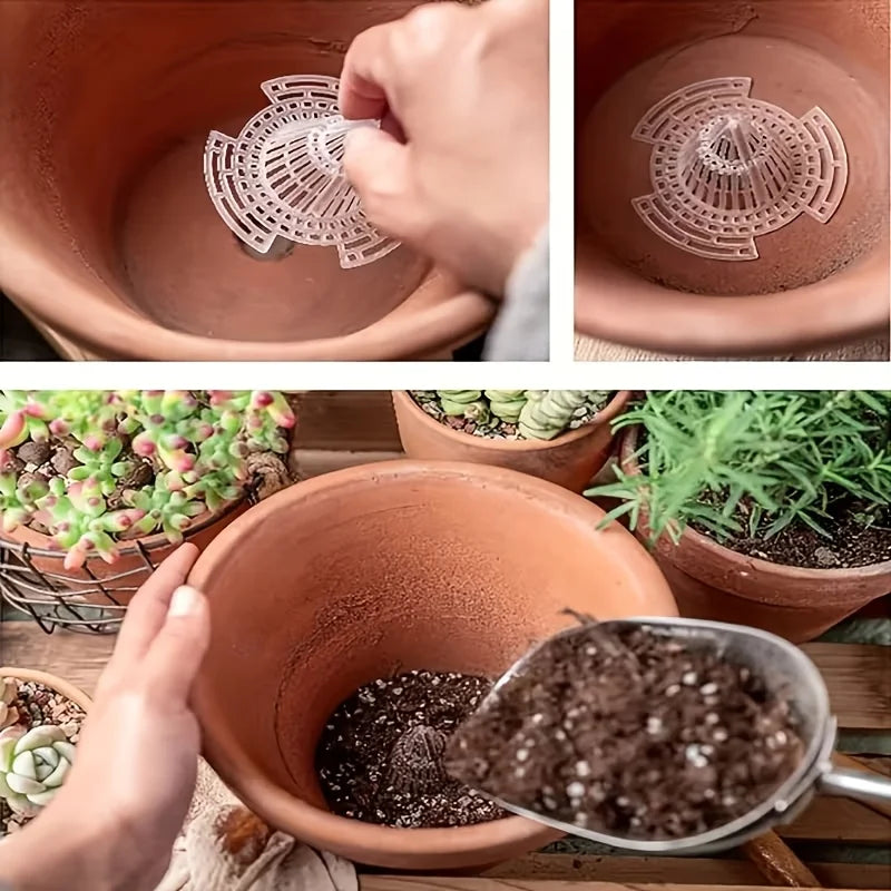 Conical Plastic Pot Drainage Filters – Root Protection (10/20 Pcs)