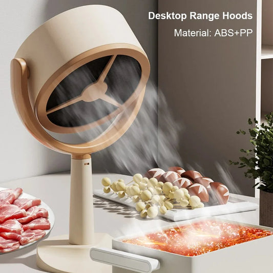 Portable Desktop Range Hood Adjustable Angle Exhaust Fan 3000mAh 5V For Indoor Hot Pot BBQ With 10 Pcs Filter Sponge Peaceful Pleasures Health and Wellness