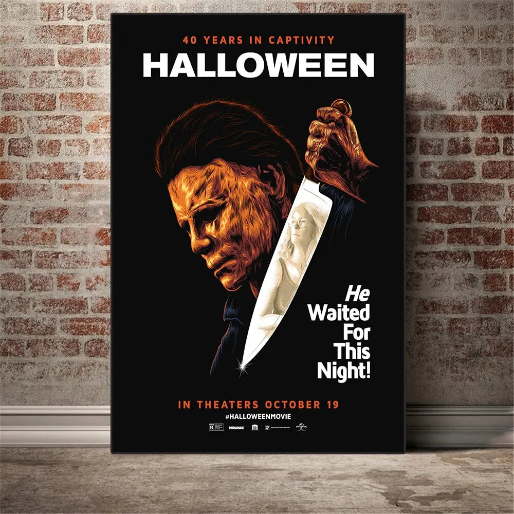 Michael Myers Canvas Wall Art | Halloween Horror Poster Print Canvas Wall Art Peaceful Pleasures Health and Wellness 10 40x50cm Unframed
