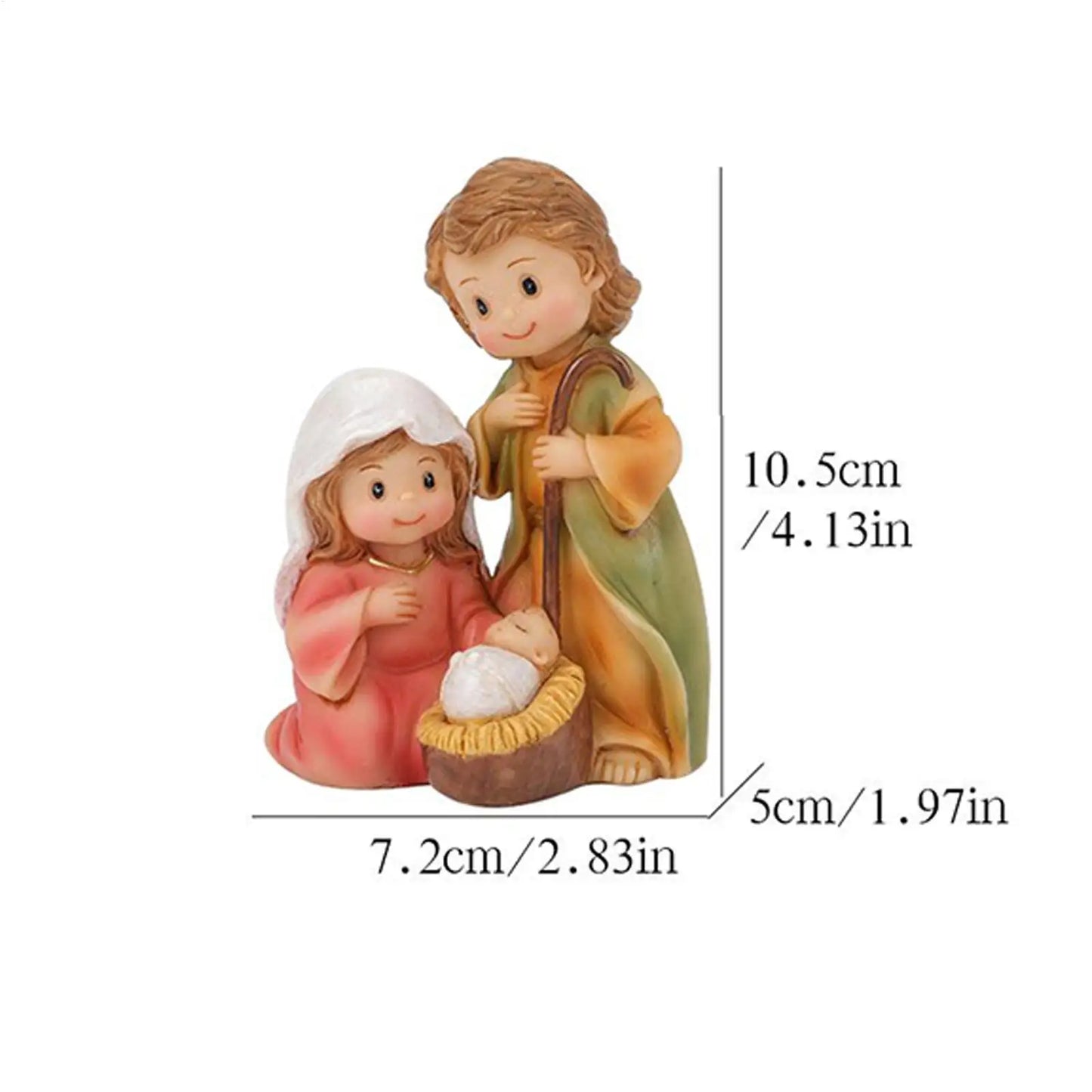 Resin Nativity Figurine | Holy Family Christmas Scene Decor