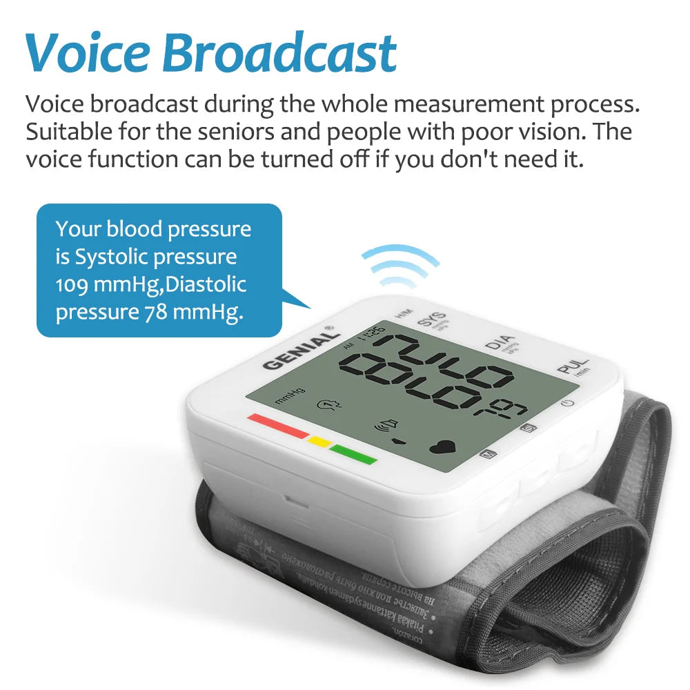 Wrist Blood Pressure Monitor with Large LCD & 240 Memory Peaceful Pleasures Health and Wellness