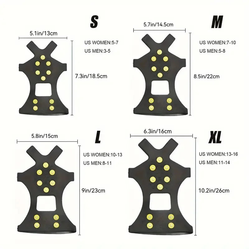 1Pair/2 Pairs Non-slip Shoes Covers, 10-tooth Ice Claws Spikes Crampons For Outdoor Mountaineering Camping Hiking Peaceful Pleasures Health and Wellness
