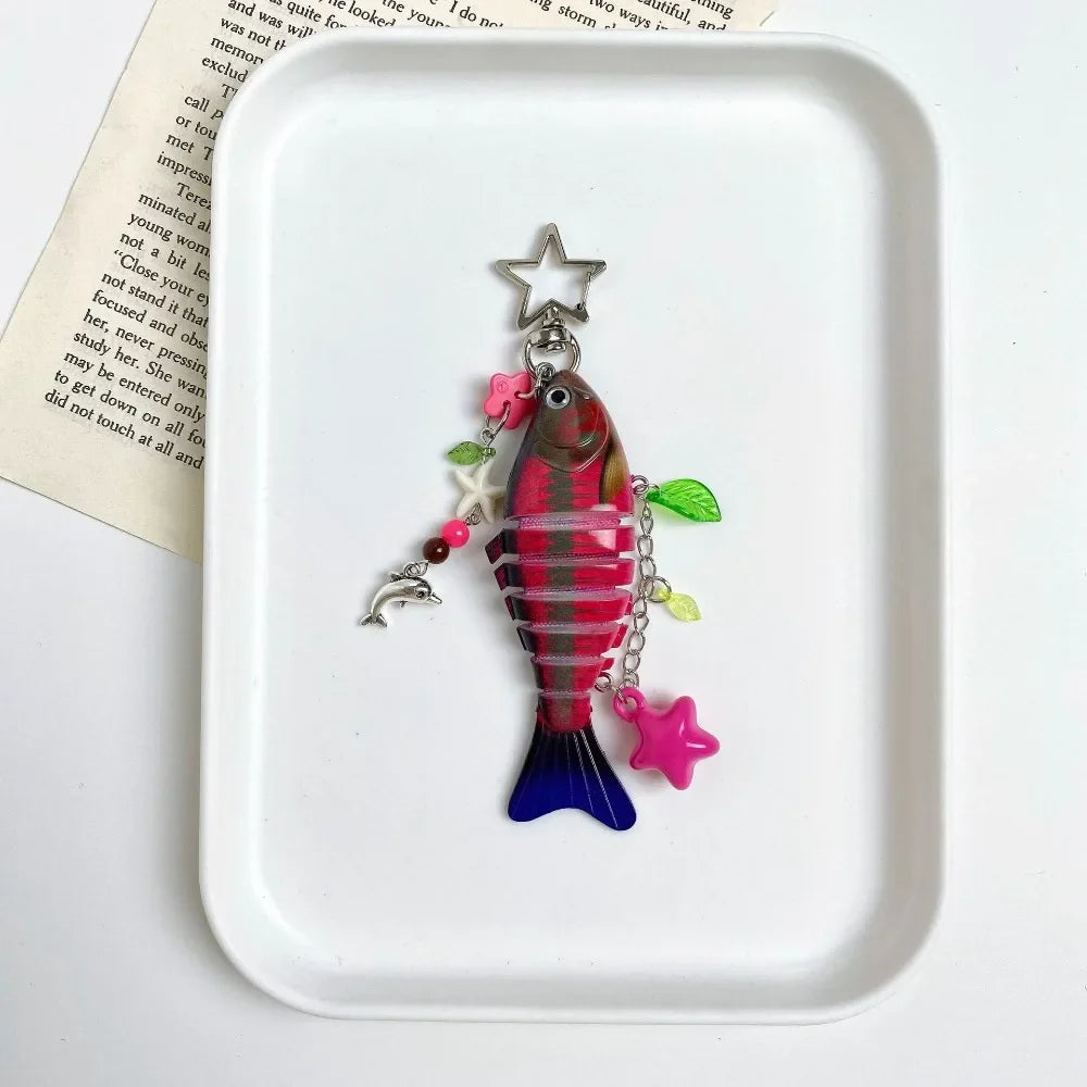 Multi-Jointed Simulation Fish Keychain – Backpack Pendant Gift