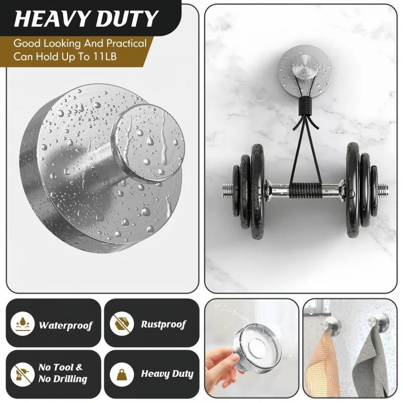 Suction Cup Hooks – Waterproof Stainless Steel Bathroom Hanger