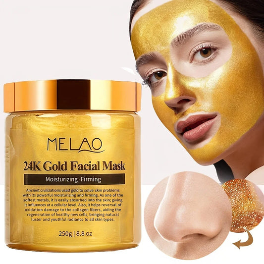 MELAO 24K Gold Collagen Face Mask – Moisturizing Anti-Aging Gold Collagen Face Mask Oasis Select