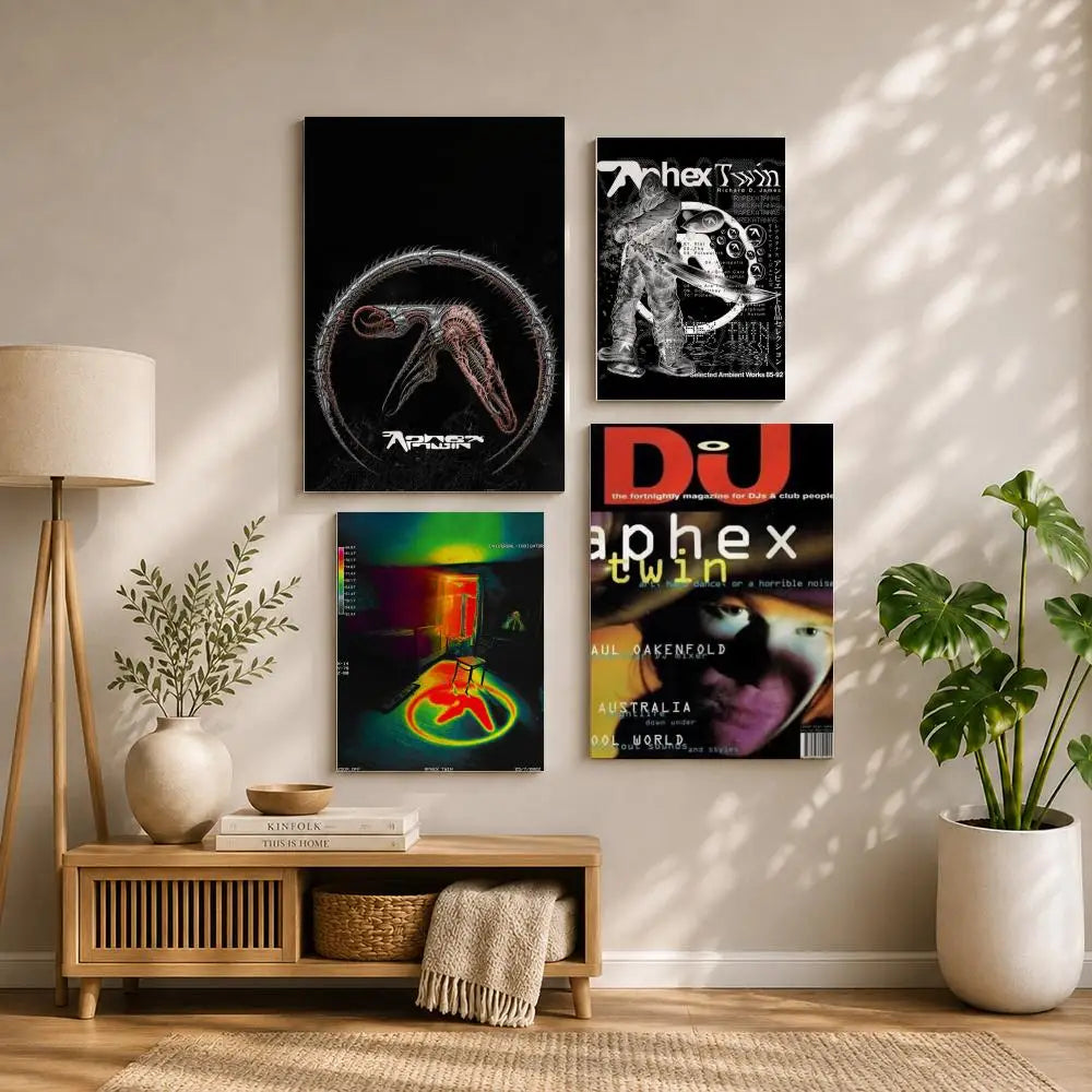 Band A-Aphex TwinS Poster HD Self Adhesive Waterproof Wall Art Ideal for Home Office Dorm Bedroom Great Gift Peaceful Pleasures Health and Wellness