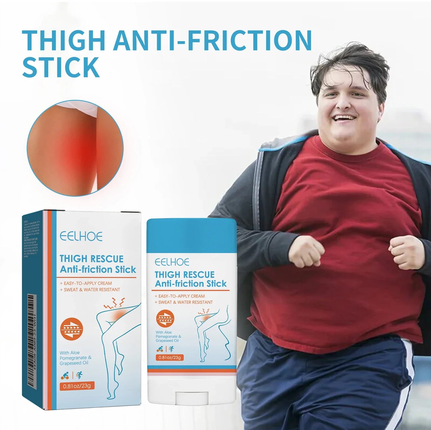 Eelhoe Thigh Rescue Anti-Friction Stick – Waterproof Chafe Bar