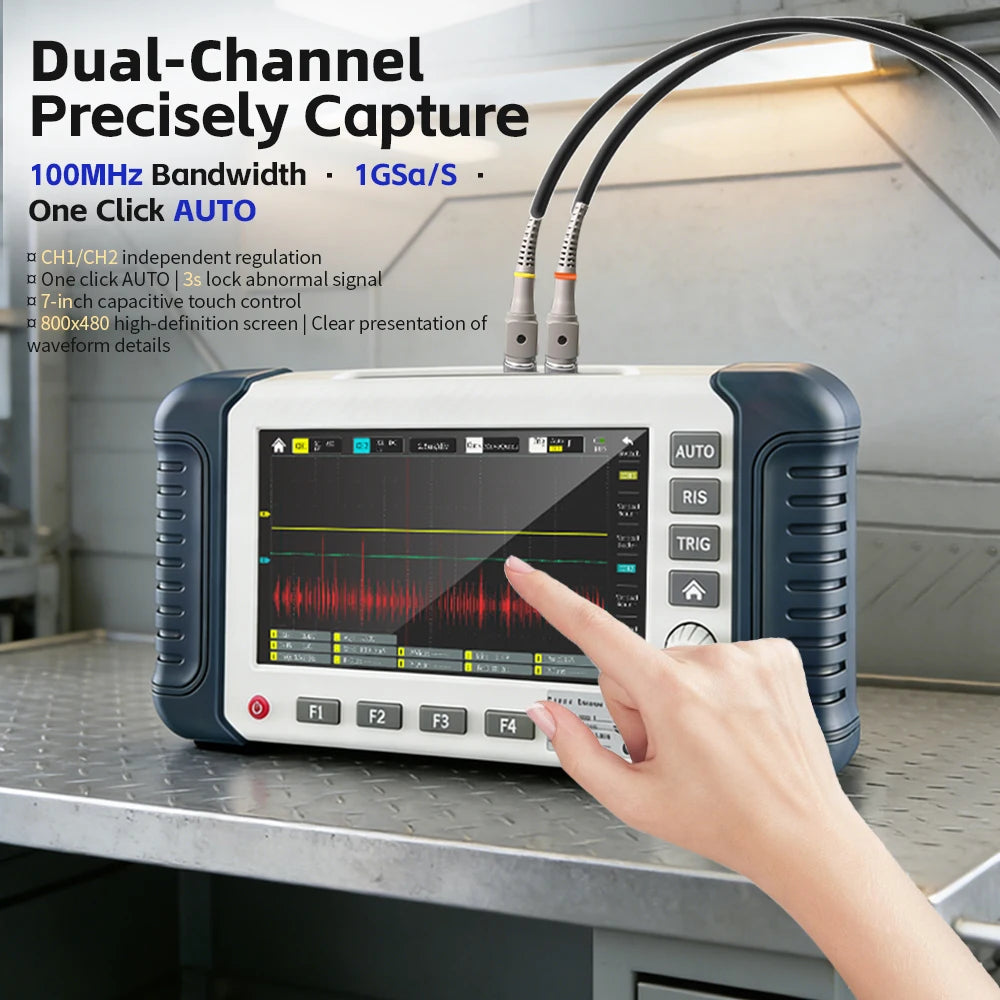 JD-6855B 3-in-1 Handheld Oscilloscope Multimeter DDS Signal Generator Dual Channel 100MHz 1GSa/s Sampling Rate Peaceful Pleasures Health and Wellness
