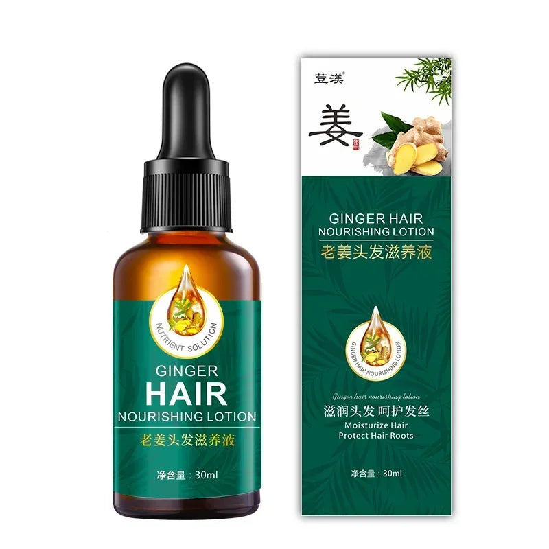 Hair Growth Serum Fast Growing Hair Essential Oil Beauty Hair Care 30ml Dense Regrowth Ginger Hair Promoting Regeneration Peaceful Pleasures Health and Wellness