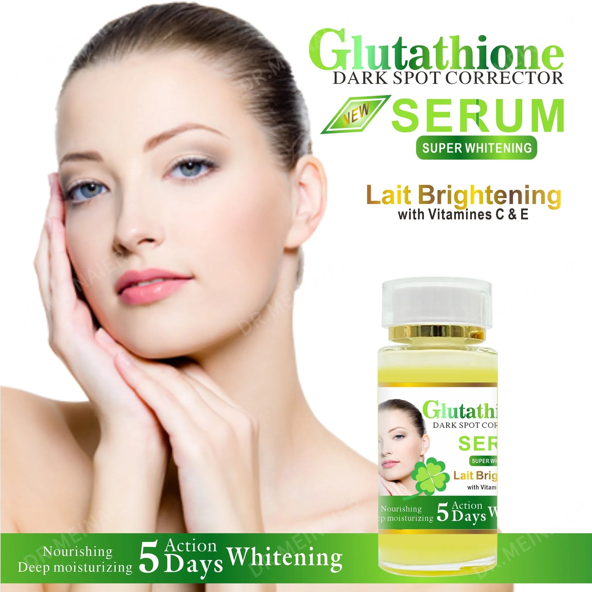120ml Glutathione Serum for Face & Eye for Brightening Skin,Dark Spot Corrector,With Vitamin E&C Peaceful Pleasures Health and Wellness