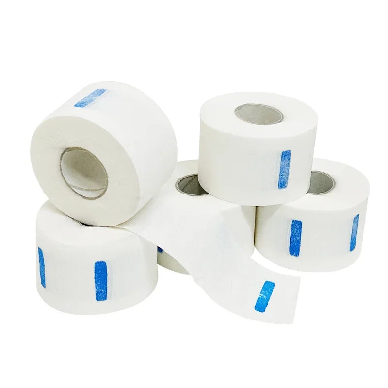 2026 Disposable Barber Neck Paper Professional White Collar Tapes Soft Neck Cover Tissue Practical Hairdressing Salon Tools Peaceful Pleasures Health and Wellness 122-WhiteX5