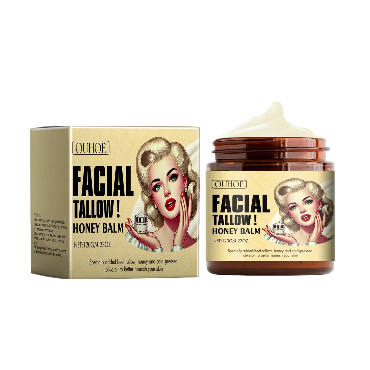 Tallow Honey Balm Face Cream – Firming & Deep Hydration
