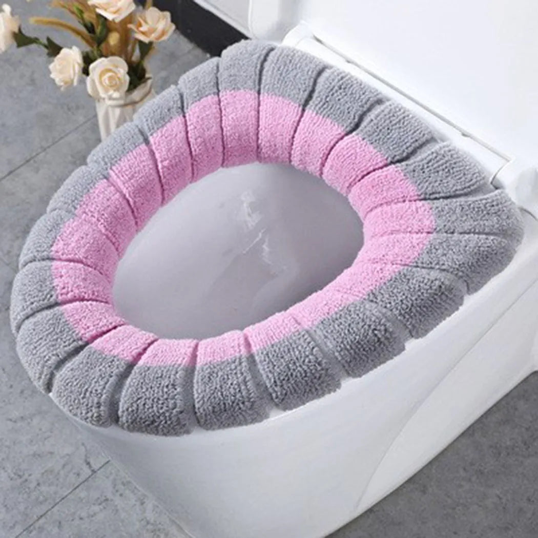 Soft Knit Toilet Seat Cover – Washable Cushion Pad
