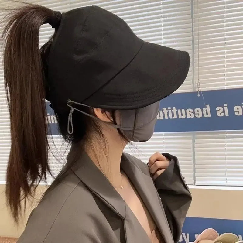 Foldable Wide Brim Ponytail Sun Hat | Quick-Dry Adjustable