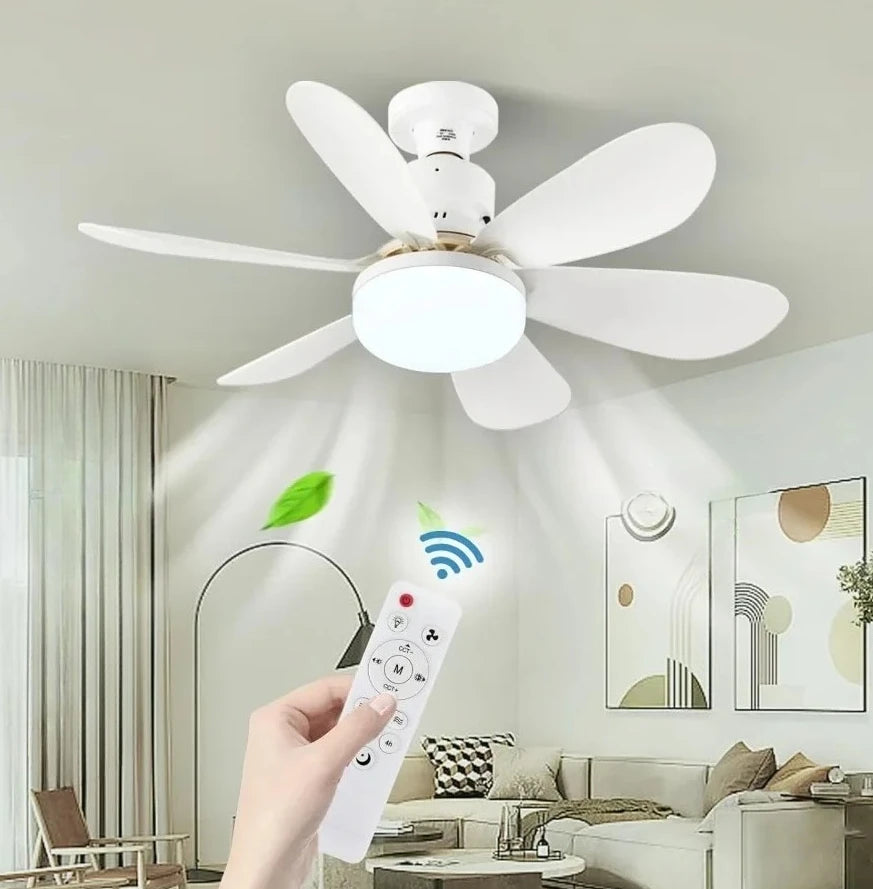 E27 LED Socket Ceiling Fan Light with Remote – 30W