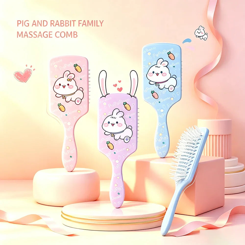 Cute Cartoon Air Cushion Comb – Anti-Static Scalp Massage
