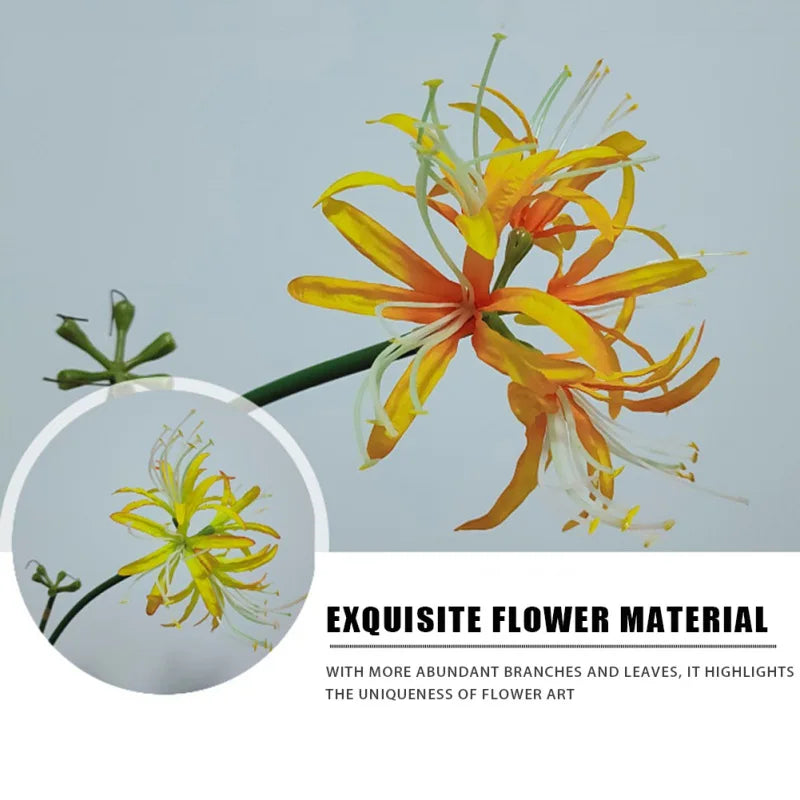 Artificial Red Spider Lily Silk Flower Branch | Home & Wedding