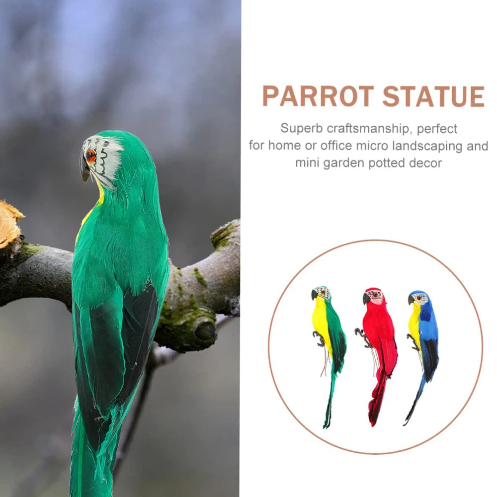 25/35cm Creative Handmade Simulation Parrot Animal Bird Garden Props Decoration Miniature Feather Lawn Doll Ornaments Peaceful Pleasures Health and Wellness