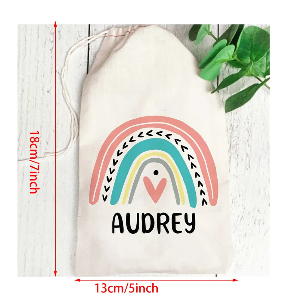 Personalized Boho Rainbow Party Favor Bags | Kids Gift Bags Party Favor Bags Peaceful Pleasures Health and Wellness