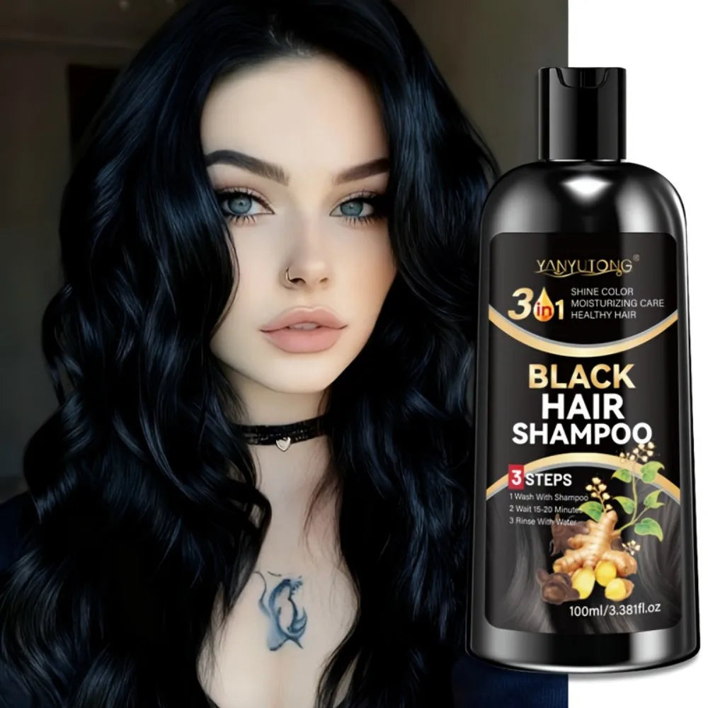 3-in-1 Plant-Based Black Hair Color & Gray Coverage Cream