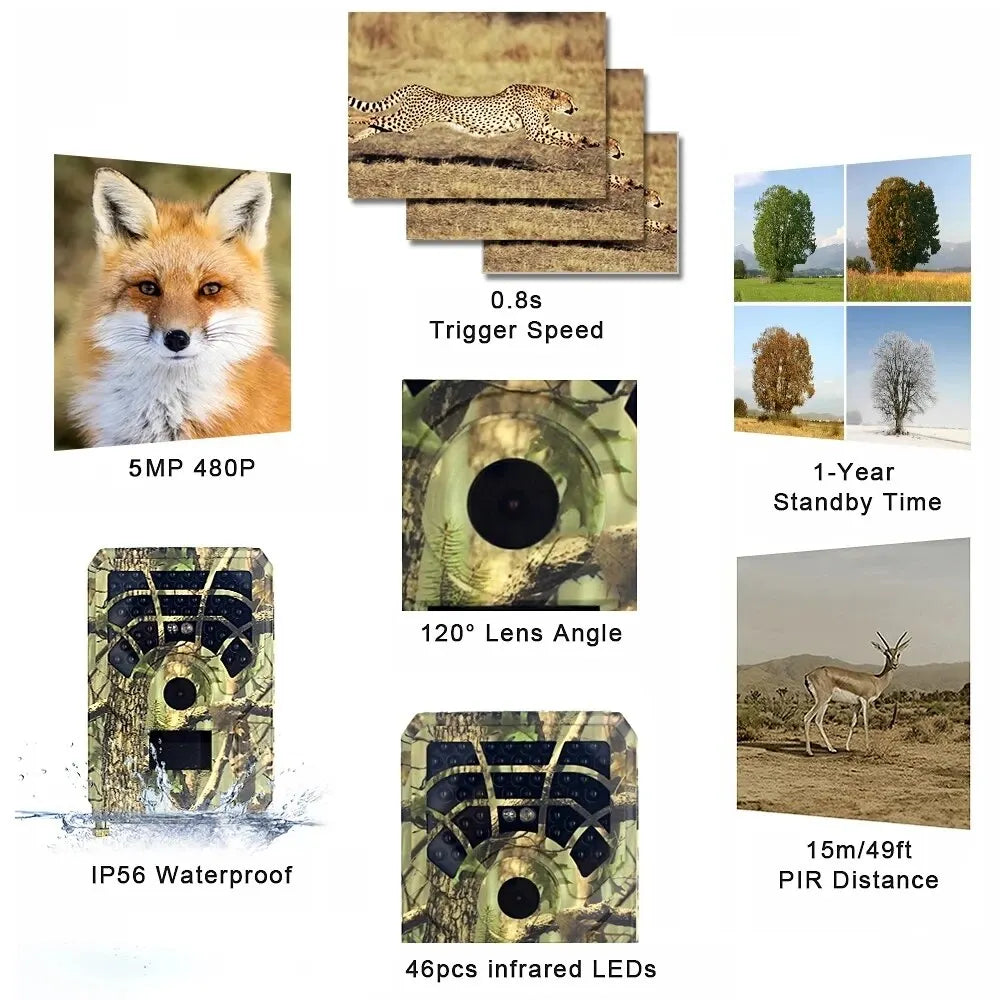 Hunting Camera Night Vision 720P 15M Wildlife Trail Cameras Tracking Infrared Hight Definition Wireless Camera Peaceful Pleasures Health and Wellness