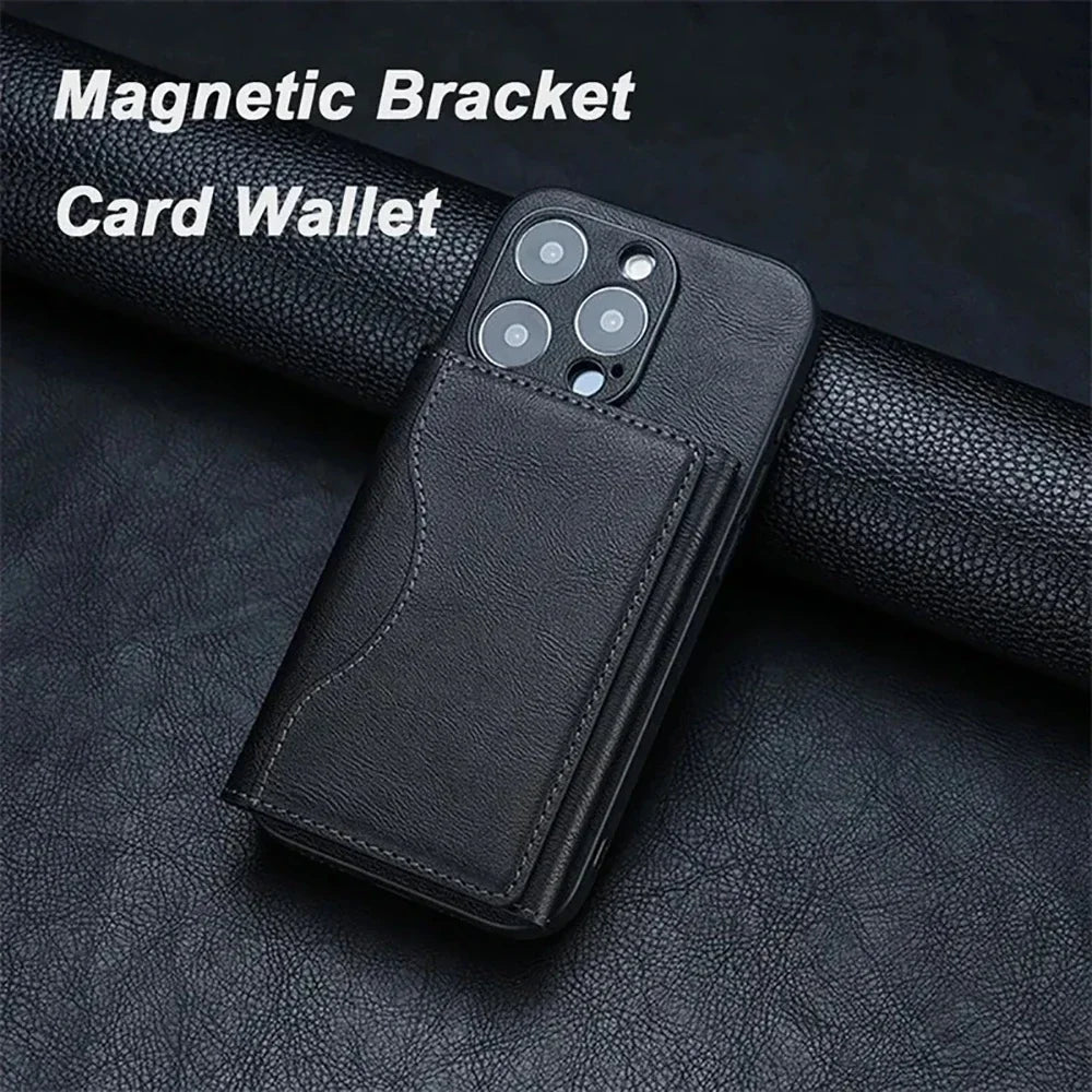 PU Leather Credit Card Holder | Magnetic Business Card Wallet