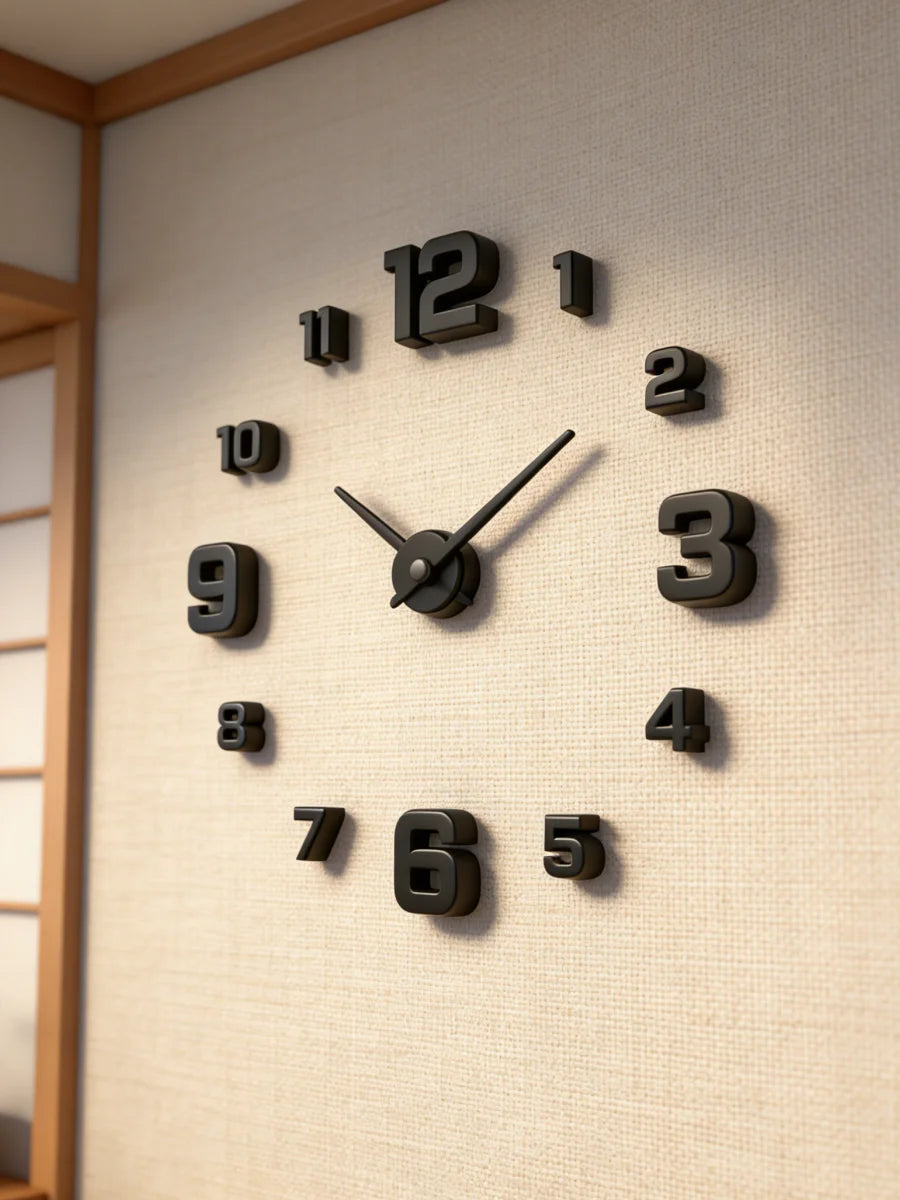 Large 3D Wall Clock Luminous Classic Wall Clocks DIY Digital Clock Wall Watches Stickers Silent Clock for Home Living Room Table Peaceful Pleasures Health and Wellness
