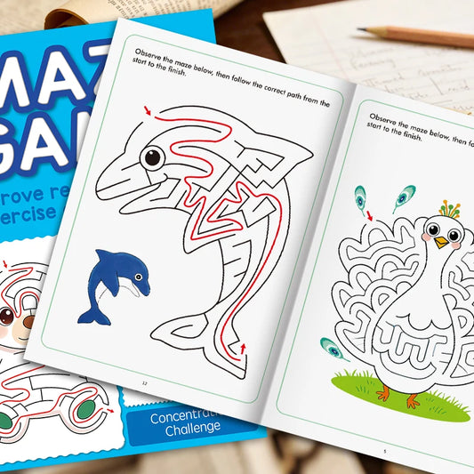 Children's Concentration Training Maze Game Book Fun Patterns Little Peaceful Pleasures Health and Wellness