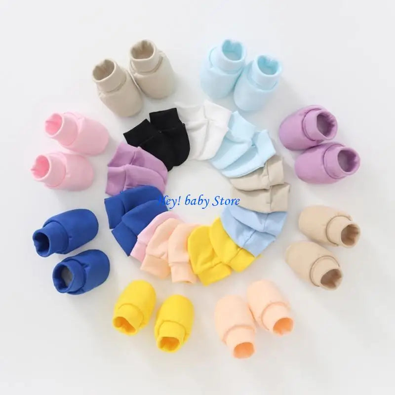 No-Scratch Baby Mittens & Socks Set | Newborn Cotton Gift