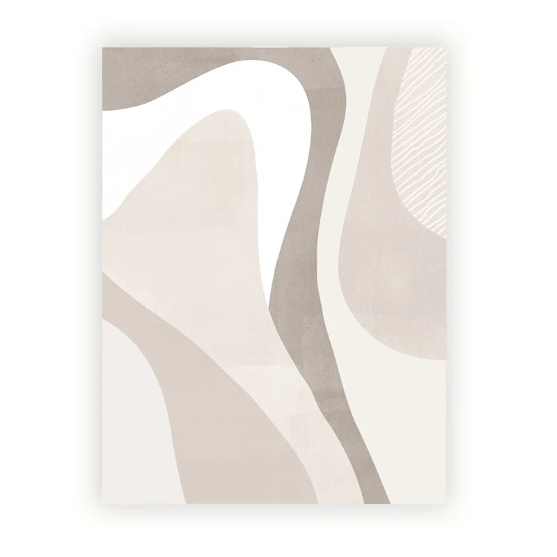 Watercolor Abstract Canvas Wall Art | Pastel Boho Beige Gray