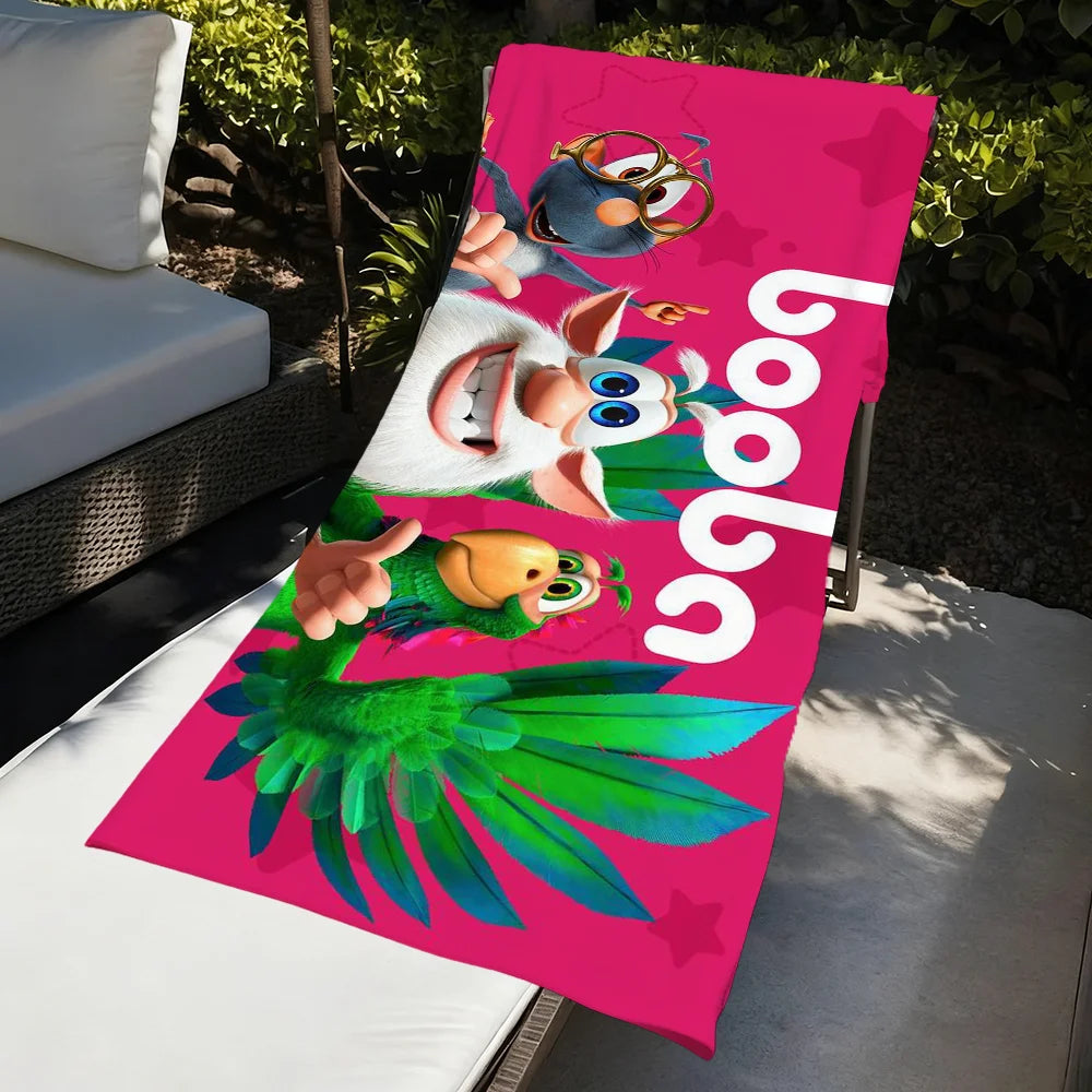 Cute Cartoon Quick-Dry Beach Towel | Gym, Travel & Pool Quick-Dry Beach Towel Peaceful Pleasures Health and Wellness