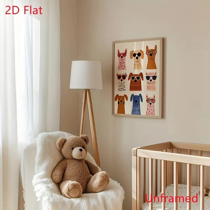 Modern Cartoon Stylish Dog Wall Art Print Canvas Painting Poster Picture For Living Room,Bedroom Home Decor Peaceful Pleasures Health and Wellness