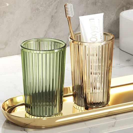 Acrylic Mouthwash Cup Toothbrush Bathroom Cup Light Luxury Style Bathroom Storage Accessories Toothbrush Holder Peaceful Pleasures Health and Wellness