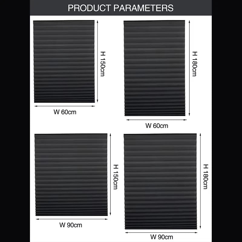 Cordless Pleated Blackout Window Blind – No-Drill Shade