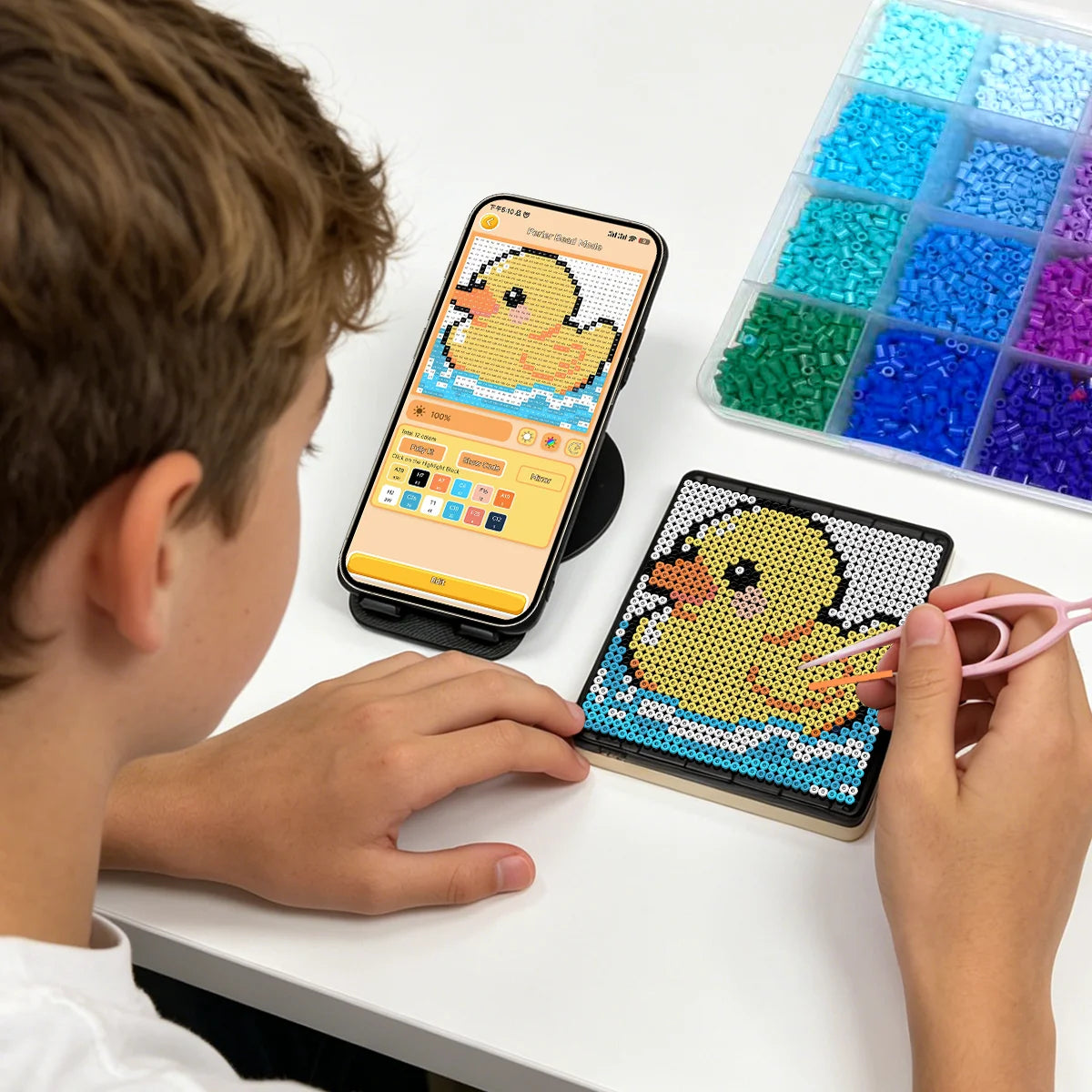 Smart LED Fuse Bead Pegboard | App-Controlled DIY Craft Gift