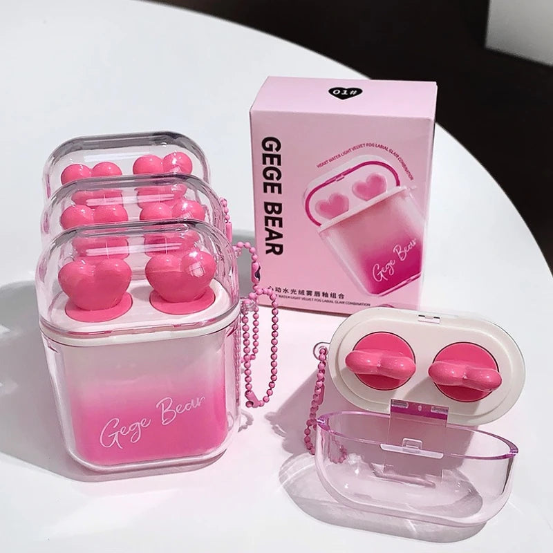 Rose Pink Matte Velvet & Mirror Lip Gloss Kit | Long-Lasting