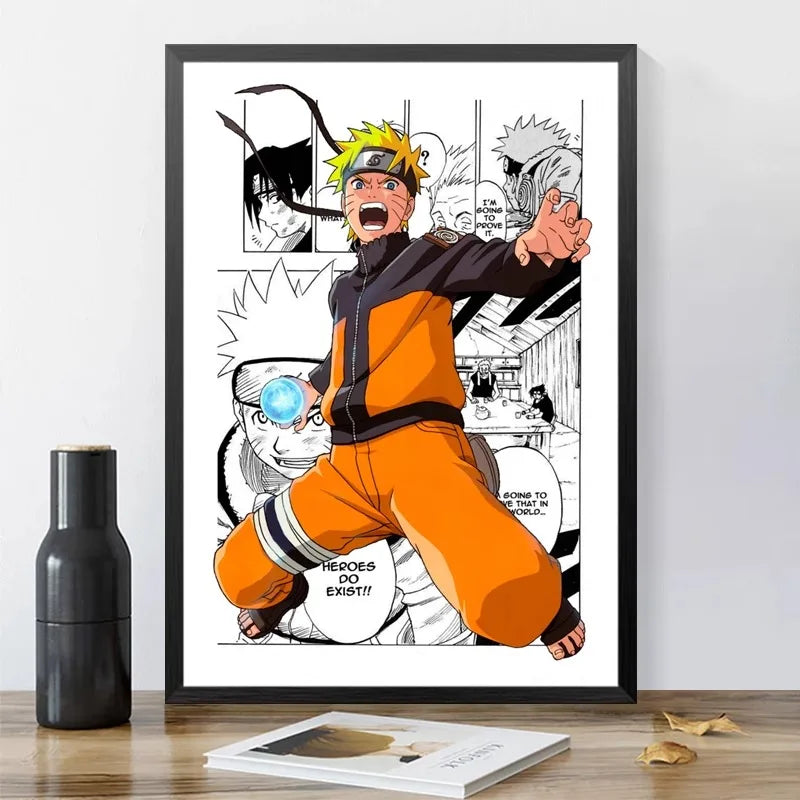 New Anime Naruto Hanging Painting Naruto Sasuke Poster Hanging Painting Children's Room Bedroom Dormitory Mural Wall Painting Peaceful Pleasures Health and Wellness 12-1PC 20x30cm