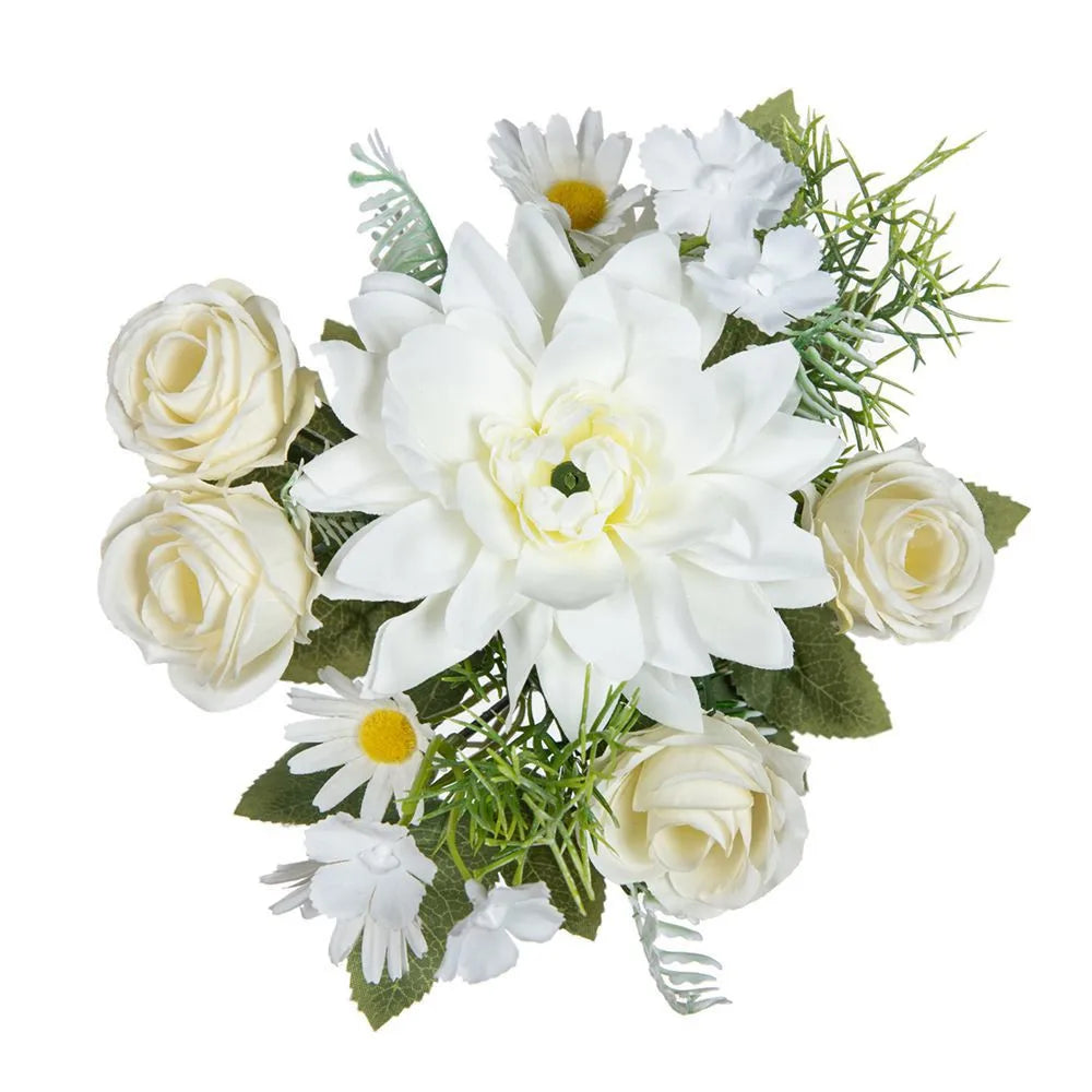 Silk Dahlia Rose Artificial Flowers – Wedding & Home Decor Bouquet