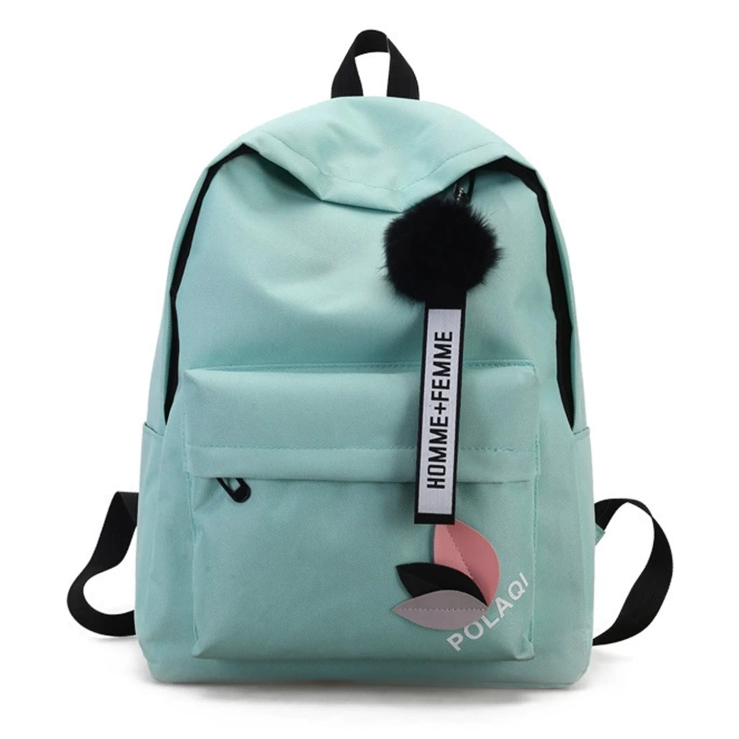Women's Canvas Backpack for Junior High School Students Triangular Reinforcement Canvas Backpack Waterproof Canvas Backpack Peaceful Pleasures Health and Wellness green