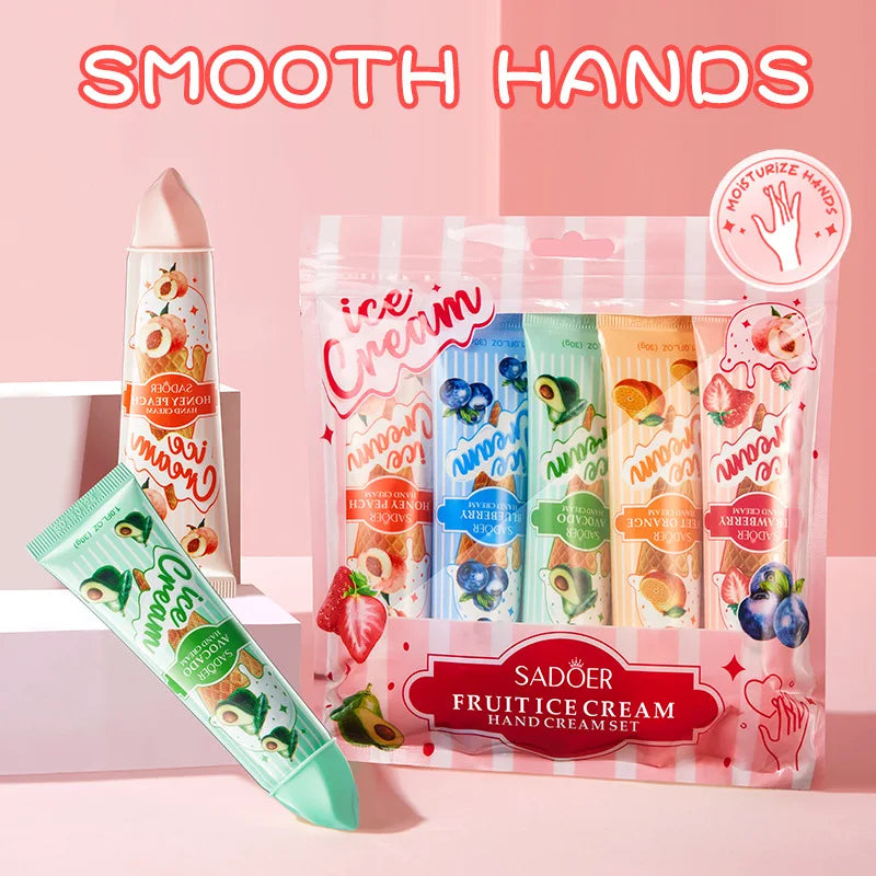 SADOER Fruit Ice Cream Hand Cream Set 5pcs | Moisturizing