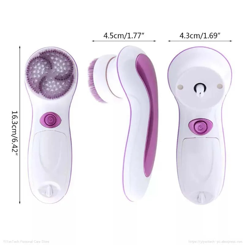 Light 4 1 Waterproof Facial Cleansing Brush Automatic Deep Exfoliating Skin Care Ozone Operated Electric Power Source Stock Peaceful Pleasures Health and Wellness
