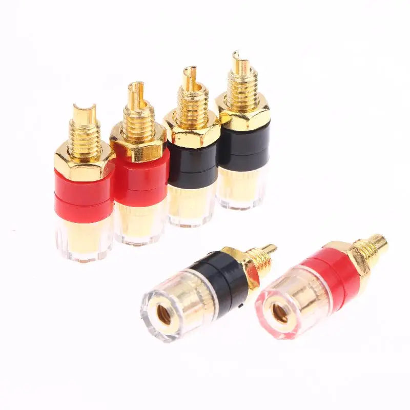 4/10Pcs Brass Terminal Connector With Transparent Shell Banana Plug Socket 4mm Gold Plated HIFI Ser Amplifier Binding Posts Peaceful Pleasures Health and Wellness