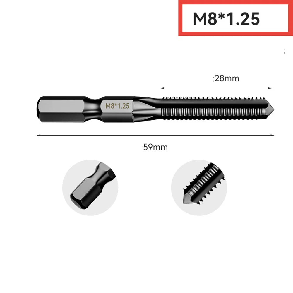 HSS 6542 Tap Drill Bit Hex Shank Thread Metric 2 5- Screw Taps Tool