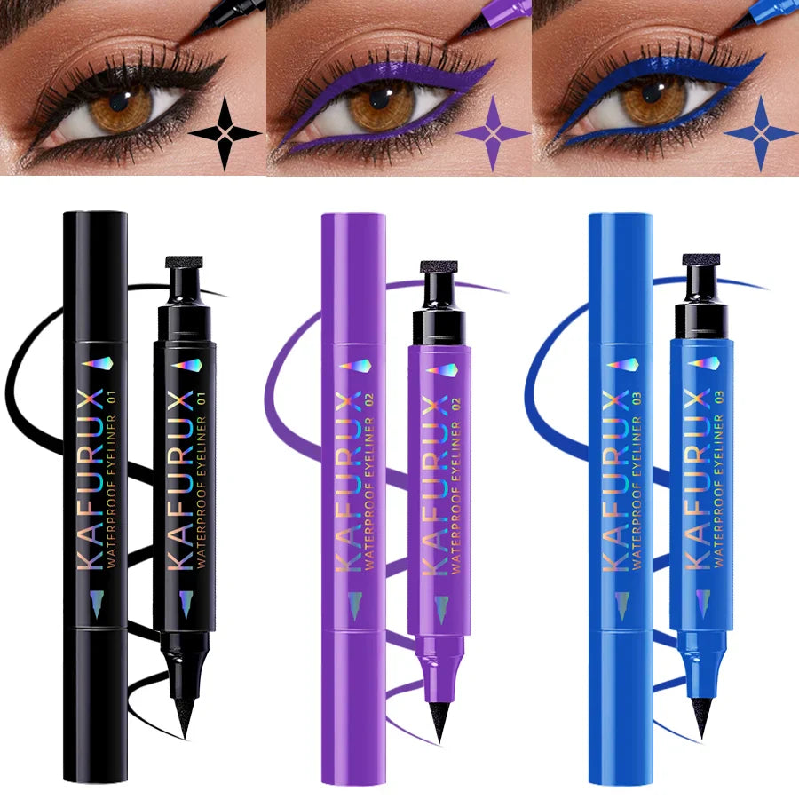 KAFURUX Star Stamp Eyeliner Pen – Waterproof, 3 Colors