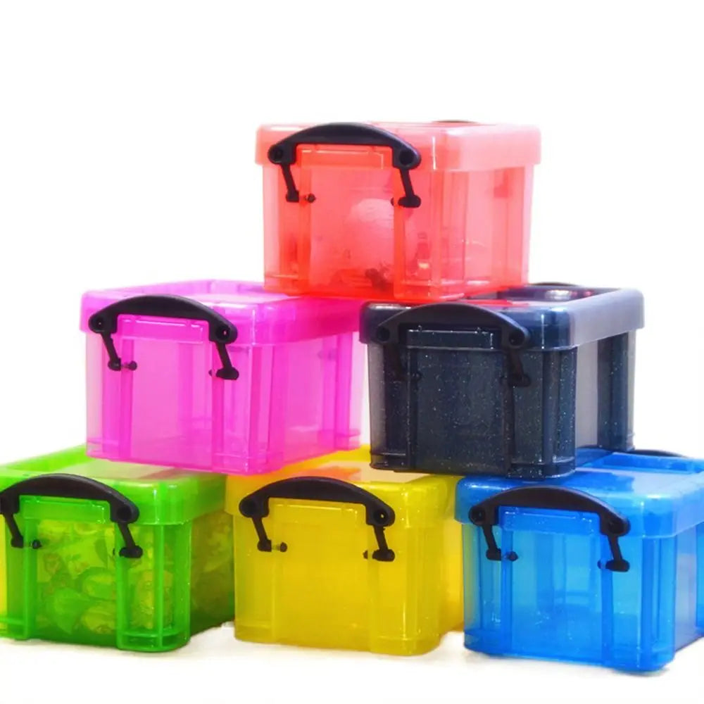 Multi-functional Mini Buckle Storage Box Candy Color Minimalism Mini Storage Container Transparent Plastic Desktop Organizer Box Peaceful Pleasures Health and Wellness