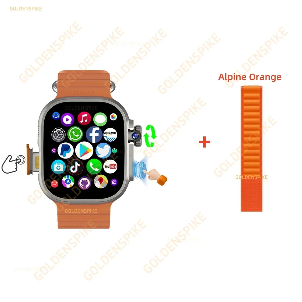 GOLDENSPIKE DW100 Pro 4G Android Smartwatch | AMOLED 128GB GPS