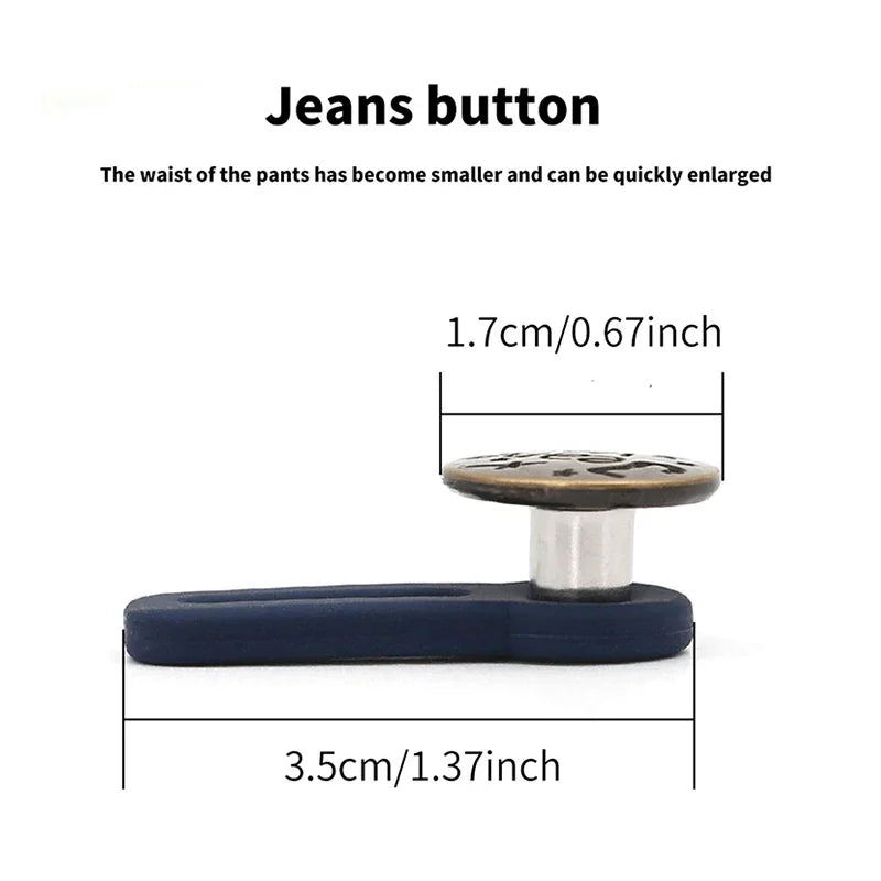 Metal Jeans Button Extenders – No-Sew Waist Buckle Kit 5/10pcs