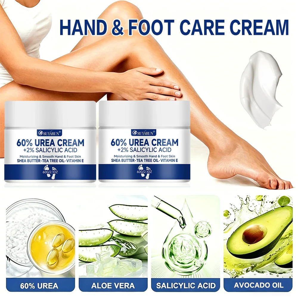 SUYARUN 60% Urea Foot Cream – Cracked Heel Moisturizer Combo